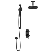 Kalia RoundOne TD2 PREMIA (Valve Not Included) : AQUATONIK T/P with Diverter Shower System with Vertical Ceiling Arm Matte Black BF1639-160-201