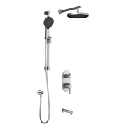 Kalia RoundOne TD3 PLUS (Valve Not Included) : AQUATONIK T/P with Diverter Shower System with Wallarm Pure Nickel PVD BF1643-125-100