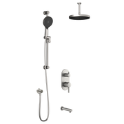 Kalia RoundOne TD3 PLUS (Valve Not Included) : AQUATONIK T/P with Diverter Shower System with Vertical Ceiling Arm Pure Nickel PVD BF1643-125-101