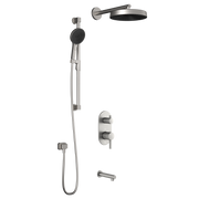 Kalia RoundOne TD3 PREMIA (Valve Not Included) : AQUATONIK T/P with Diverter Shower System with Wallarm Pure Nickel PVD BF1643-125-200