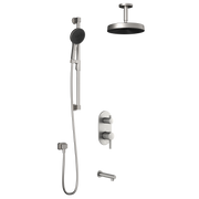Kalia RoundOne TD3 PREMIA (Valve Not Included) : AQUATONIK T/P with Diverter Shower System with Vertical Ceiling Arm Pure Nickel PVD BF1643-125-201