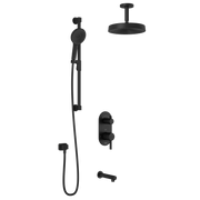 Kalia RoundOne TD3 PREMIA (Valve Not Included) : AQUATONIK T/P with Diverter Shower System with Vertical Ceiling Arm Matte Black BF1643-160-201