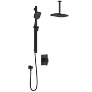 Kalia SquareOne TCD1 PLUS (Valve Not Included) : AQUATONIK T/P Coaxial Shower System with Vertical Ceiling Arm Matte Black BF1649-160-101