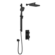 Kalia SquareOne TD2 PLUS (Valve Not Included) : AQUATONIK T/P with Diverter Shower System with Wallarm Matte Black BF1651-160-100