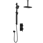 Kalia SquareOne TD2 PLUS (Valve Not Included) : AQUATONIK T/P with Diverter Shower System with Vertical Ceiling Arm Matte Black BF1651-160-101