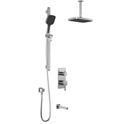 Kalia SquareOne TD3 PLUS (Valve Not Included) : AQUATONIK T/P with Diverter Shower System with Vertical Ceiling Arm Chrome BF1655-110-101