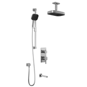 Kalia SquareOne TD3 PREMIA (Valve Not Included) : AQUATONIK T/P with Diverter Shower System with Vertical Ceiling Arm Chrome BF1655-110-201