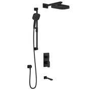 Kalia KAREO TD3 PREMIA : AQUATONIK T/P with Diverter Shower System with Wallarm Matte Black BF1982-160-200