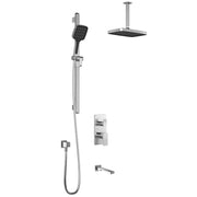Kalia KAREO TD3 PLUS (Valve Not Included) : AQUATONIK T/P with Diverter Shower System with Vertical Ceiling Arm Chrome BF1993-110-101