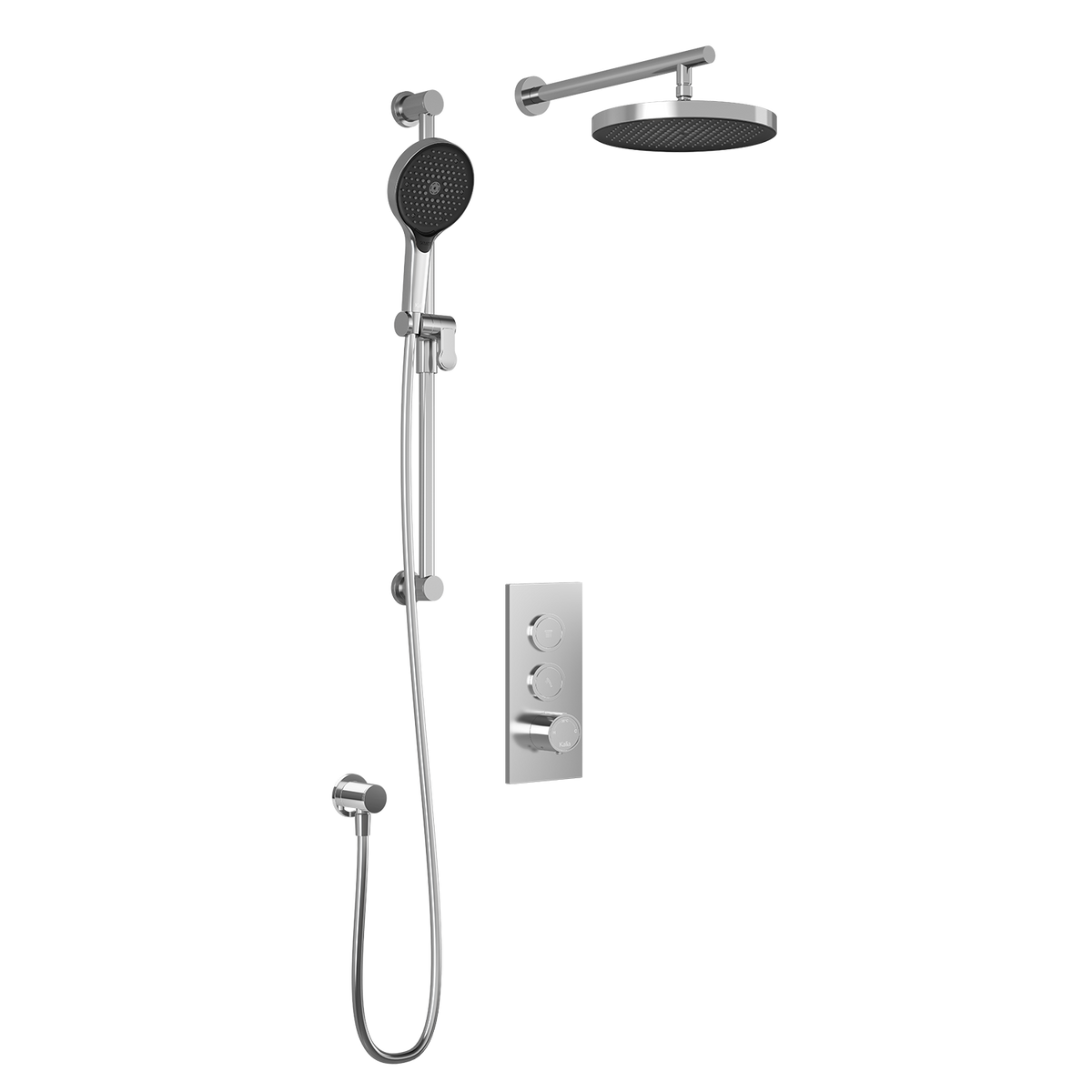 Kalia RoundOne TB2 PLUS : AQUATONIK T/P Push-Button Shower System with Wallarm Chrome BF2064-110-100