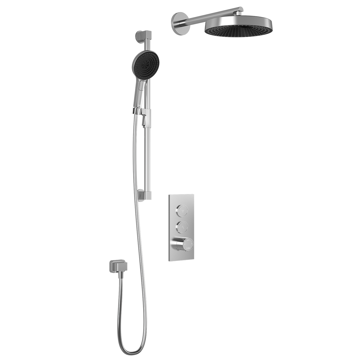 Kalia RoundOne TB2 PREMIA : AQUATONIK T/P Push-Button Shower System with Wallarm Chrome BF2064-110-200
