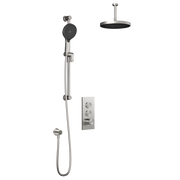 Kalia RoundOne TB2 PLUS : AQUATONIK T/P Push-Button Shower System with Vertical Ceiling Arm Pure Nickel PVD BF2064-125-101