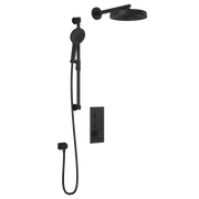 Kalia RoundOne TB2 PREMIA : AQUATONIK T/P Push-Button Shower System with Wallarm Matte Black BF2064-160-200