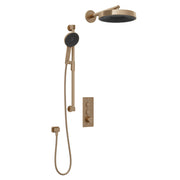 Kalia ELVA TB2 PREMIA : AQUATONIK T/P Push-Button Shower System with Wallarm Soft Bronze PVD BF2064-185-200