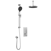 Kalia RoundOne TB2 PLUS (Valve Not Included) : AQUATONIK T/P Push-Button Shower System with Vertical Ceiling Arm Chrome BF2065-110-101