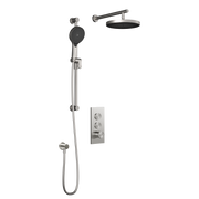 Kalia RoundOne TB2 PLUS (Valve Not Included) : AQUATONIK T/P Push-Button Shower System with Wallarm Pure Nickel PVD BF2065-125-100