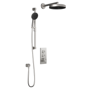 Kalia RoundOne TB2 PREMIA (Valve Not Included) : AQUATONIK T/P Push-Button Shower System with Wallarm Pure Nickel PVD BF2065-125-200