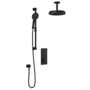 Kalia RoundOne TB2 PREMIA (Valve Not Included) : AQUATONIK T/P Push-Button Shower System with Vertical Ceiling Arm Matte Black BF2065-160-201