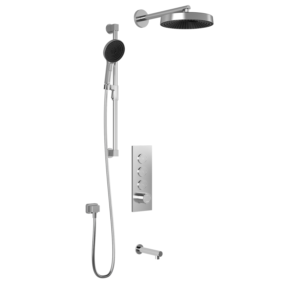 Kalia RoundOne TB3 PREMIA : AQUATONIK T/P Push-Button Shower System with Wallarm Chrome BF2066-110-200