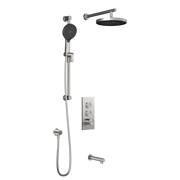 Kalia RoundOne TB3 PLUS : AQUATONIK T/P Push-Button Shower System with Wallarm Pure Nickel PVD BF2066-125-100