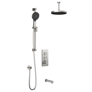 Kalia RoundOne TB3 PLUS : AQUATONIK T/P Push-Button Shower System with Vertical Ceiling Arm Pure Nickel PVD BF2066-125-101