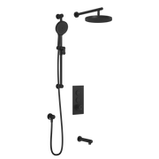 Kalia RoundOne TB3 PLUS : AQUATONIK T/P Push-Button Shower System with Wallarm Matte Black BF2066-160-100