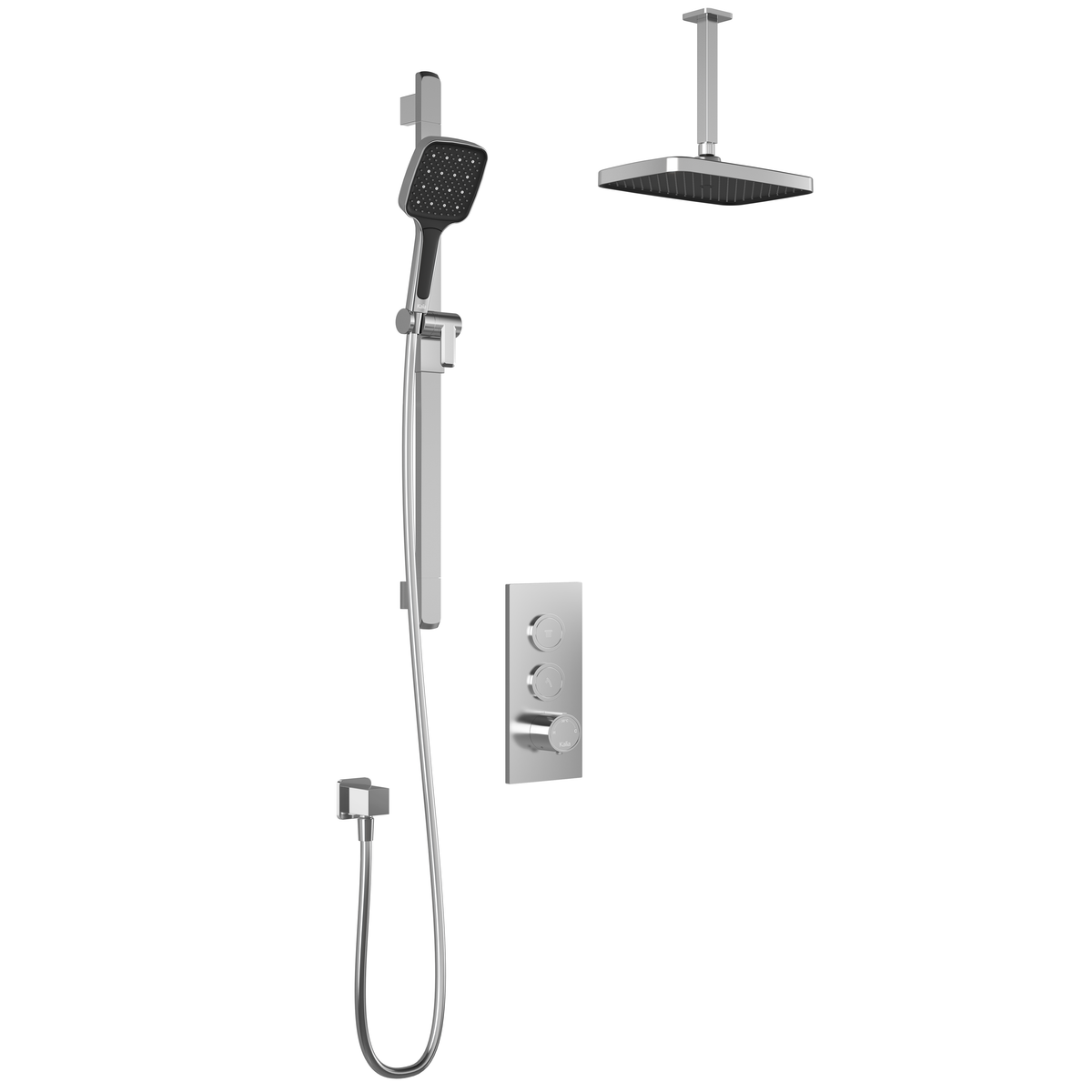 Kalia SquareOne TB2 PLUS : AQUATONIK T/P Push-Button Shower System with Vertical Ceiling Arm Chrome BF2068-110-101