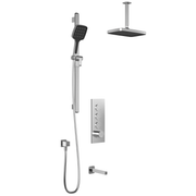 Kalia SquareOne TB3 PLUS : AQUATONIK T/P Push-Button Shower System with Vertical Ceiling Arm Chrome BF2070-110-101