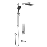 Kalia SquareOne TB3 PLUS (Valve Not Included) : AQUATONIK T/P Push-Button Shower System with Wallarm Chrome BF2071-110-100