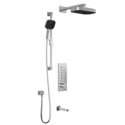 Kalia SquareOne TB3 PREMIA (Valve Not Included) : AQUATONIK T/P Push-Button Shower System with Wallarm Chrome BF2071-110-200