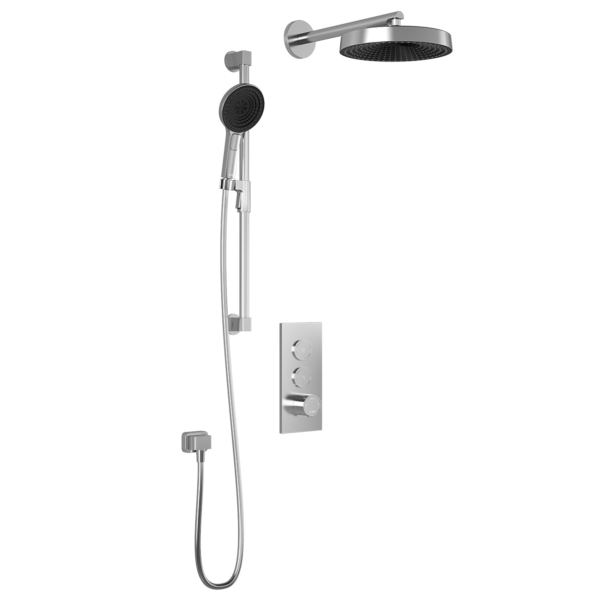 Kalia MOROKA TB2 PREMIA (Valve Not Included) : AQUATONIK T/P Push-Button Shower System with Wallarm Chrome BF2096-110-200