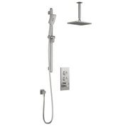 Kalia MOROKA TB2 (Valve Not Included) : AQUATONIK T/P Push-Button Shower System with Vertical Ceiling Arm Pure Nickel BF2096-125-001