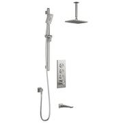 Kalia MOROKA TB3 (Valve Not Included) : AQUATONIK T/P Push-Button Shower System with Vertical Ceiling Arm Pure Nickel BF2098-125-001