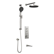 Kalia MOROKA TB3 PLUS (Valve Not Included) : AQUATONIK T/P Push-Button Shower System with Wallarm Pure Nickel BF2098-125-100