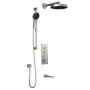 Kalia MOROKA TB3 PREMIA (Valve Not Included) : AQUATONIK T/P Push-Button Shower System with Wallarm Pure Nickel BF2098-125-200