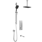Kalia KAREO TB3 PLUS (Valve Not Included) : AQUATONIK T/P Push-Button Shower System with Vertical Ceiling Arm Chrome BF2102-110-101