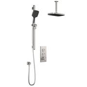Kalia KAREO TB3 PLUS (Valve Not Included) : AQUATONIK T/P Push-Button Shower System with Vertical Ceiling Arm Pure Nickel BF2102-125-101