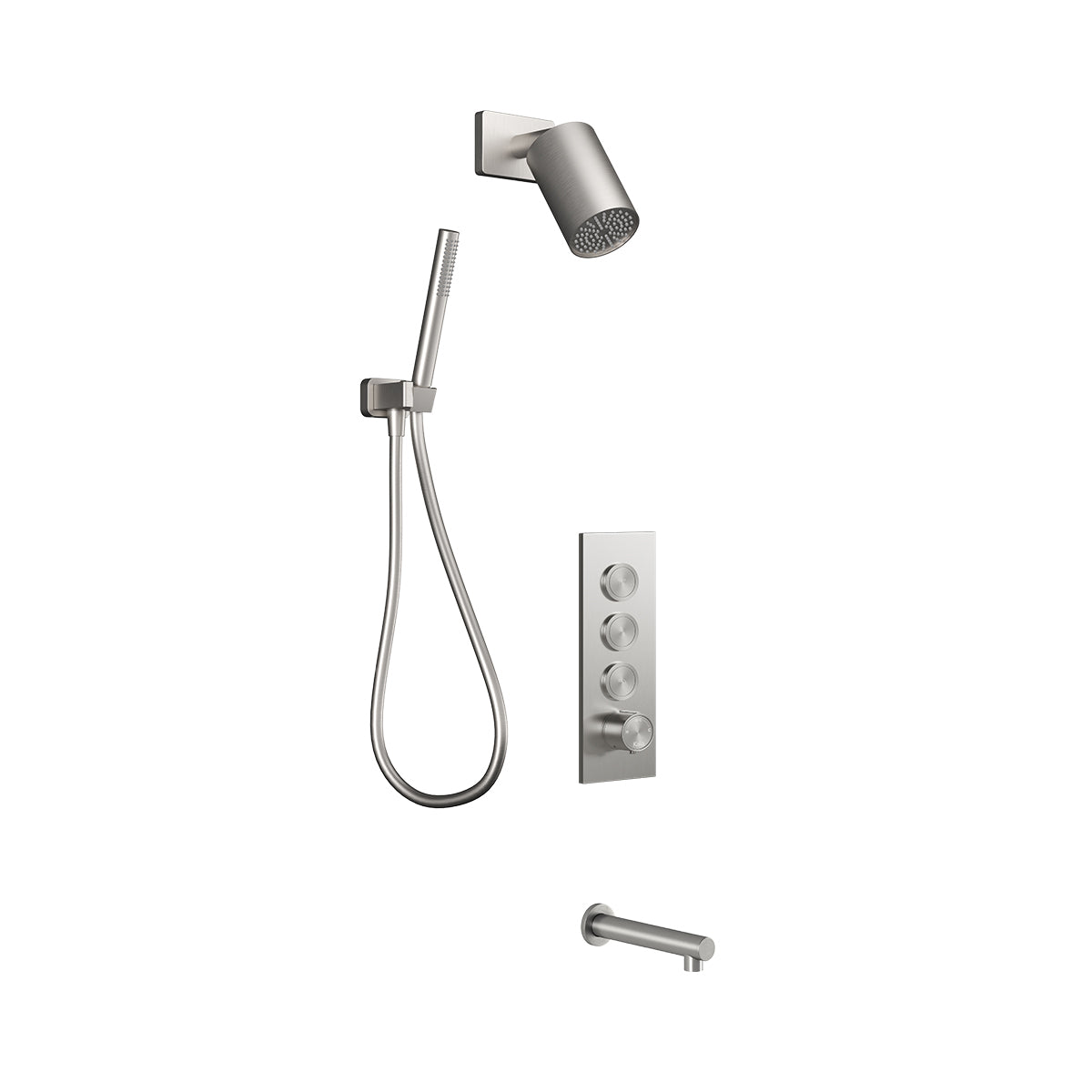 Kalia FOLO TB5 : AQUATONIK T/P Push-Button Shower System Pure Nickel BF2151-125