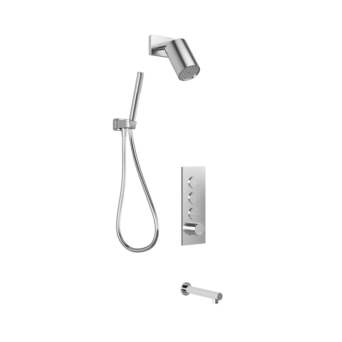 Kalia FOLO TB5 (Valve Not Included) : AQUATONIK T/P Push-Button Shower System Chrome BF2152-110