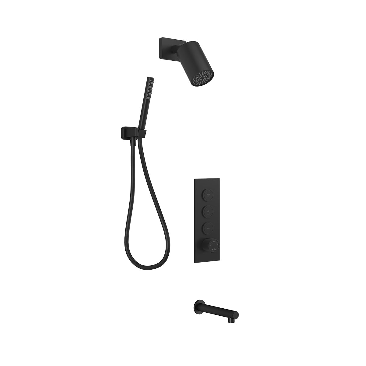 Kalia FOLO TB5 (Valve Not Included) : AQUATONIK T/P Push-Button Shower System Noir Mat BF2152-160