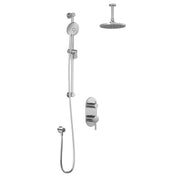 Kalia RoundOne PB4 : Pressure Balance Shower System with 2-Way Diverter Valve and ½ NPT Connection Type with Vertical Ceiling Arm Chrome BF2175-110-001