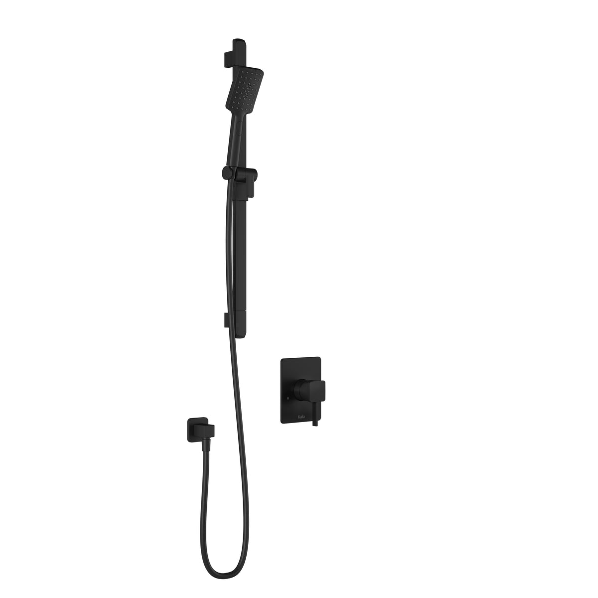 Kalia SquareOne PB1 : Pressure Balance Shower System with ½ NPT Connection Type Matte Black BF2177-160