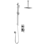 Kalia SquareOne PB4 (Valve Not Included) : Pressure Balance Shower System with 2-Way Diverter Valve and ½ NPT Connection Type with Vertical Ceiling Arm Chrome BF2180-110-001