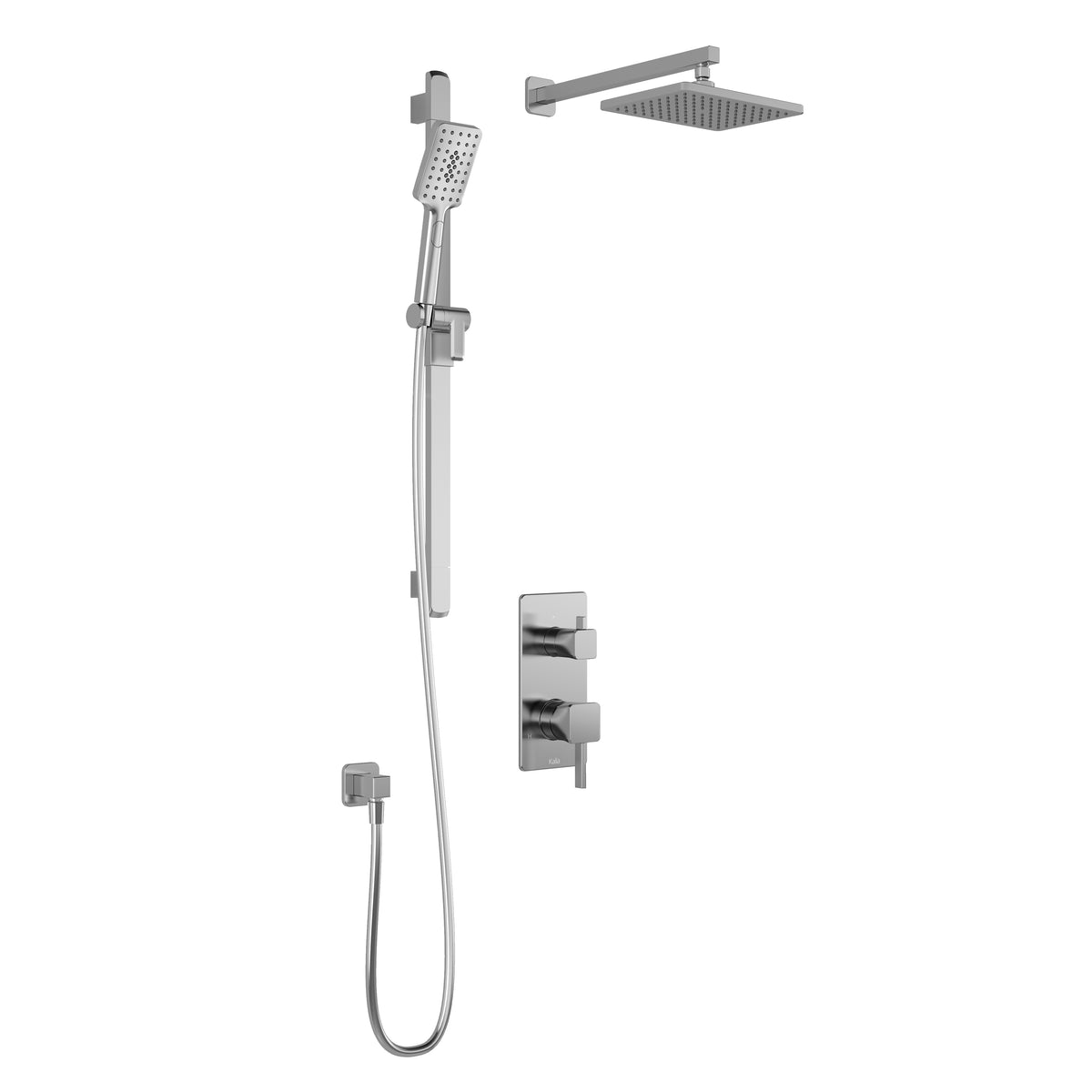 Kalia SquareOne PB4 (Valve Not Included) : Pressure Balance Shower System with 2-Way Diverter Valve and ½ NPT Connection Type with Wallarm Chrome BF2180-110