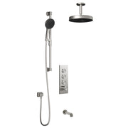 Kalia ELVA TB3 PREMIA : AQUATONIK T/P Push-Button Shower System with Vertical Ceiling Arm Pure Nickel PVD BF2279-125-201