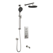 Kalia ELVA TB3 PLUS (Valve Not Included) : AQUATONIK T/P Push-Button Shower System with Wallarm Pure Nickel PVD BF2280-125-100
