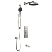 Kalia ELVA TB3 PREMIA (Valve Not Included) : AQUATONIK T/P Push-Button Shower System with Wallarm Pure Nickel PVD BF2280-125-200