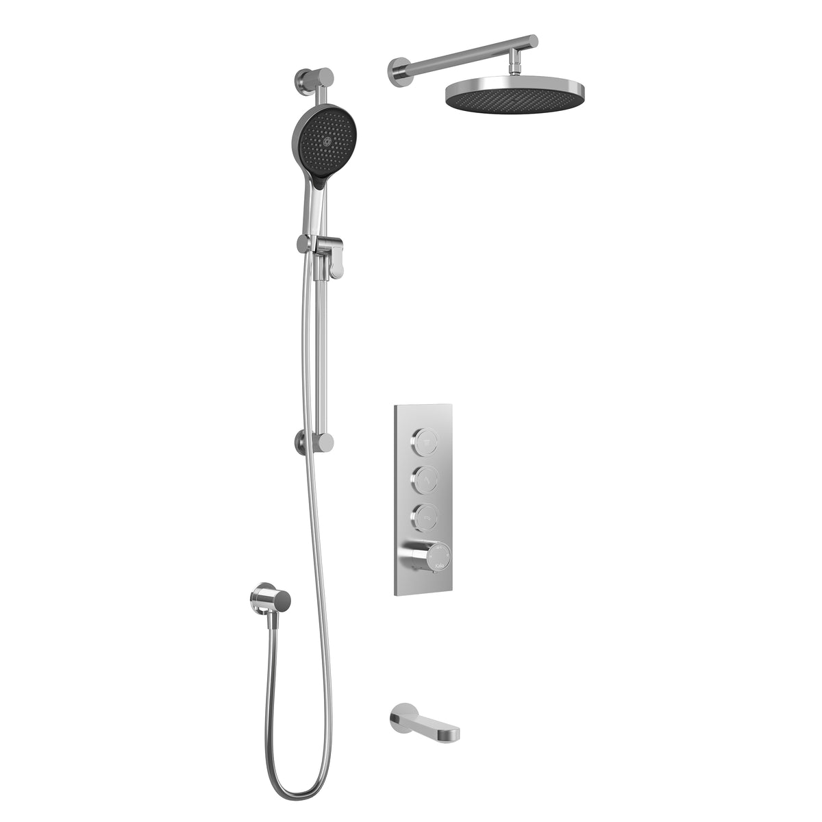 Kalia STEN TB3 PLUS : AQUATONIK T/P Push-Button Shower System with Wallarm Chrome BF2281-110-100