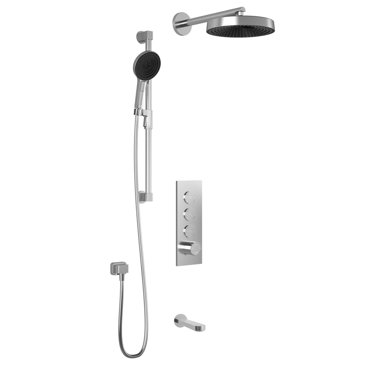 Kalia STEN TB3 PREMIA : AQUATONIK T/P Push-Button Shower System with Wallarm Chrome BF2281-110-200