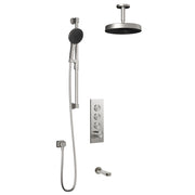 Kalia STEN TB3 PREMIA (Valve Not Included) : AQUATONIK T/P Push-Button Shower System with Vertical Ceiling Arm Pure Nickel PVD BF2282-125-201